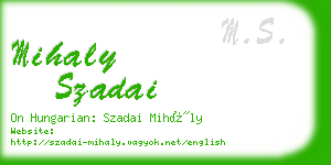 mihaly szadai business card